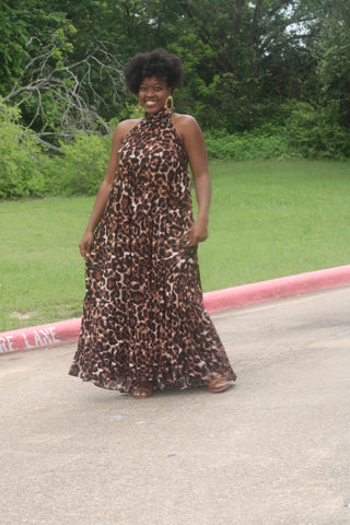 Cheetah Bell Maxi Dress