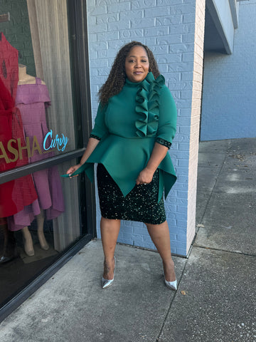 Hunter Sequin Peplum Dress