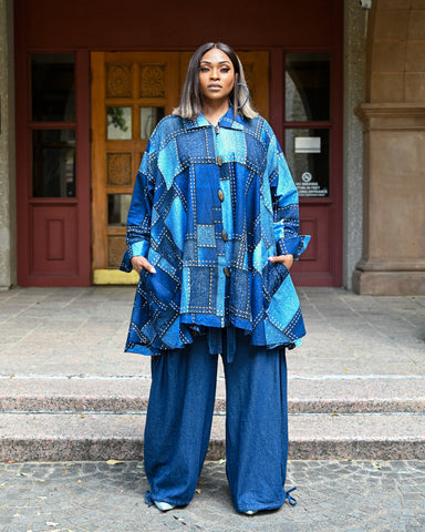 Denim Patch Shirt Dress