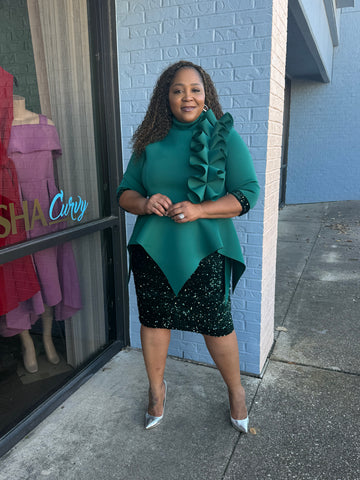 Hunter Sequin Peplum Dress