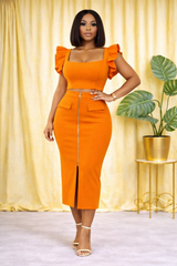 Orange Skirt Set