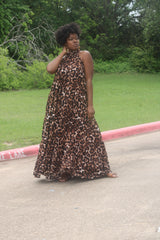 Cheetah Bell Maxi Dress