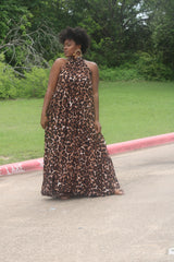 Cheetah Bell Maxi Dress