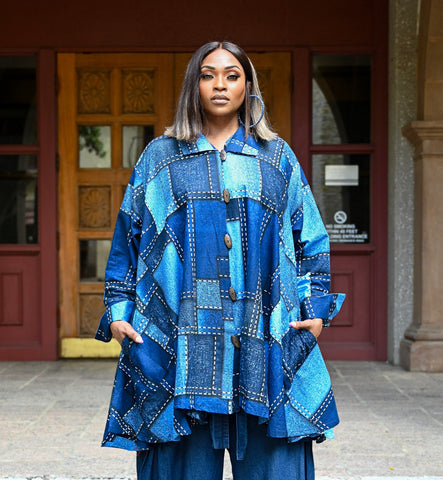 Denim Patch Shirt Dress