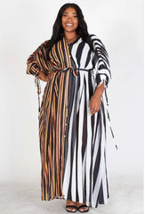 Stripe Chiffon Dress (Regular & Plus)
