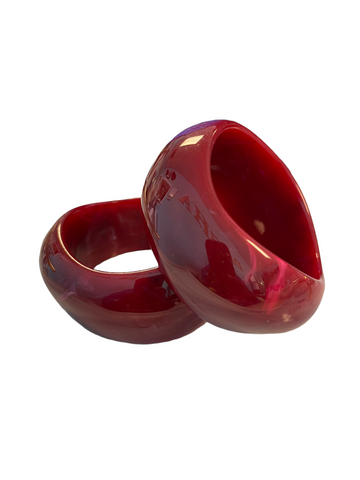 Acrylic Red Marble Bangle Bracelet