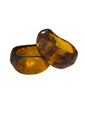 Acrylic Brown Marble Bangle Bracelet